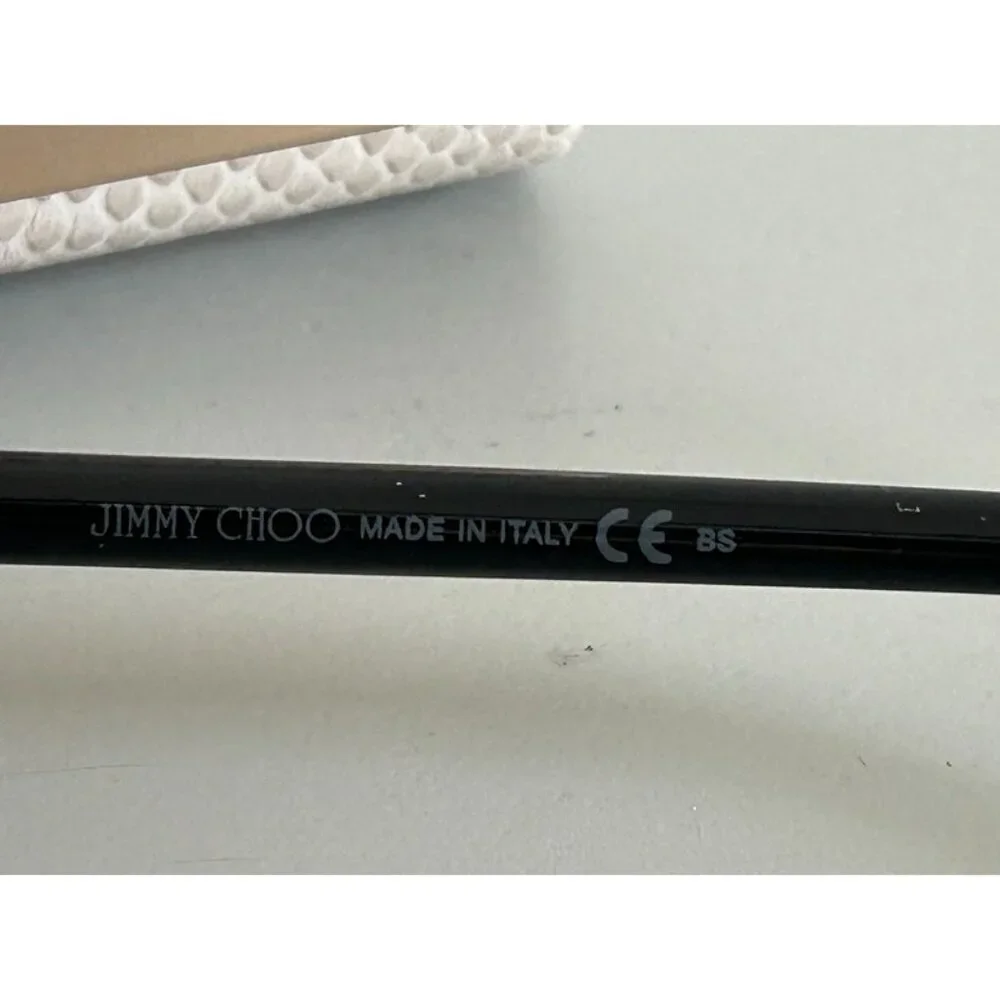 NWB Jimmy Choo Women's Black Gold Crystals Acetate Designer Cat Eye Glasses‎